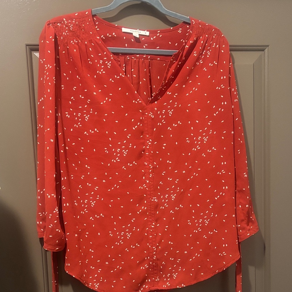 Fun 2 Fun Rust Blouse with White Speckles